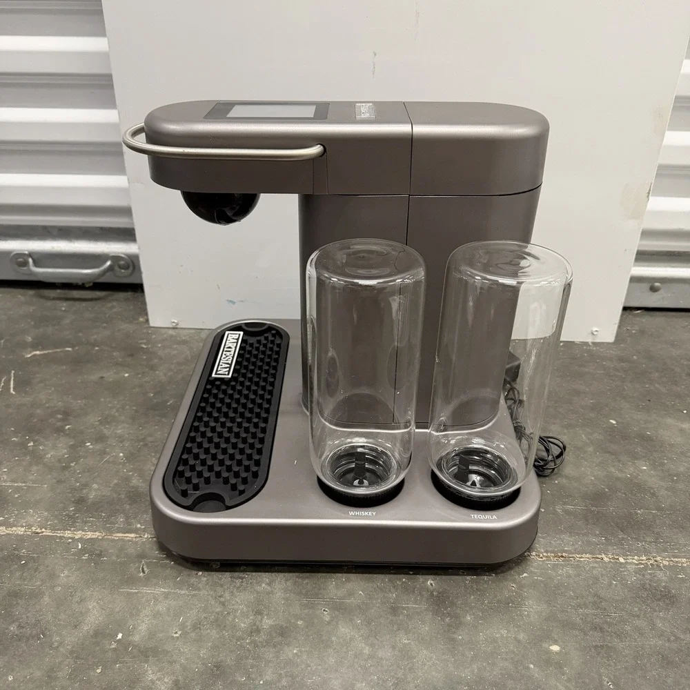 Bartesian Gray Cocktail Machine Touchscreen w/ Glass Bottles & Adapter